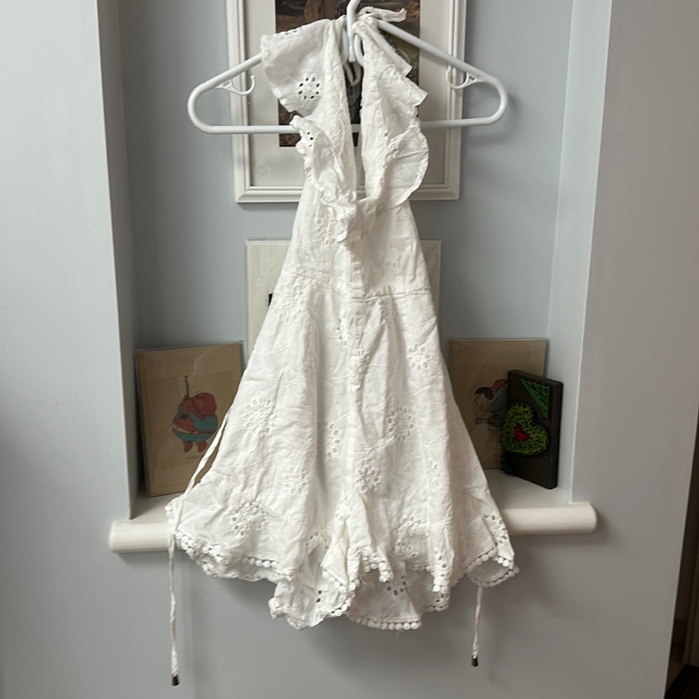 NEW White Beach Lacey Cotton Wear Romper - Bare back SIZE M